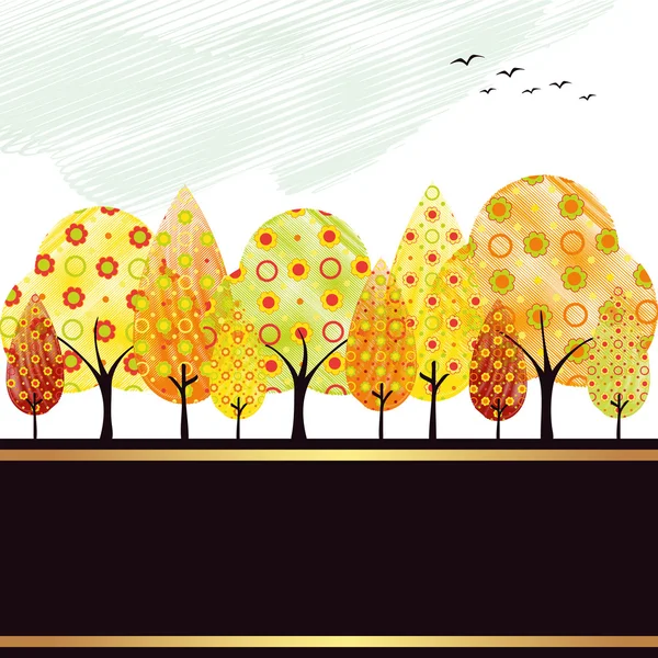 Tarjeta de felicitación abstracta del árbol de otoño — Vector de stock