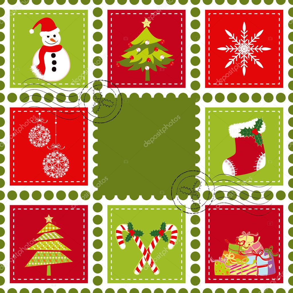 Set of Christmas stamp postage