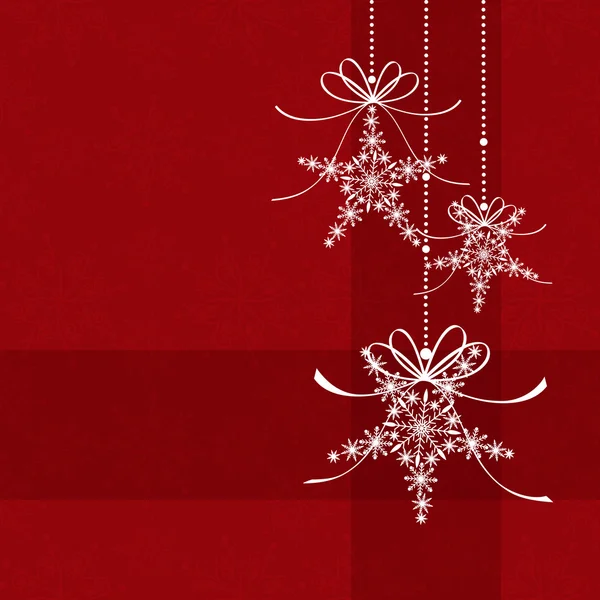 抽象优雅红色圣诞雪花无缝模式 — 图库矢量图片