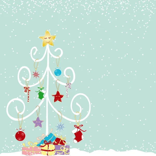 Noel tebrik kartı renkli hediye — Stok Vektör
