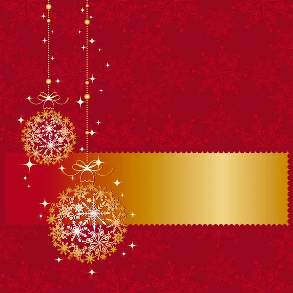 Golden Christmas Ornament Ball auf nahtlosem Muster Hintergrund — Stockvektor