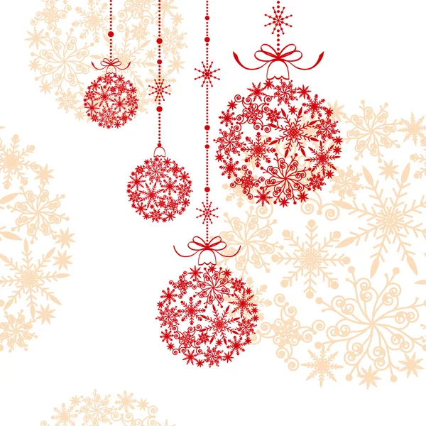 Christmas ornament ball on seamless pattern background — Stock Vector