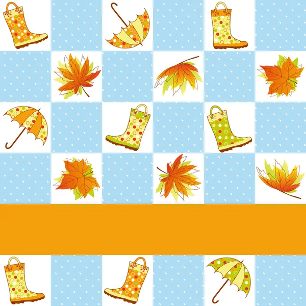 Colorful autumn rain seamless pattern — Stock Vector