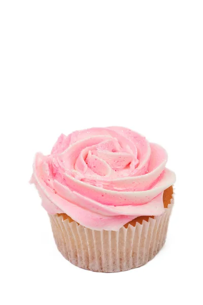 Vanilla cupcake with rose icing — Stock Photo, Image