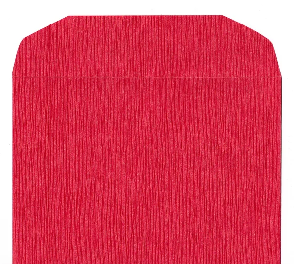 Red texture paper envelope front — Stock Photo, Image
