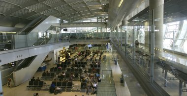 Interior of the airport of Dubrovnik, Croatia. clipart