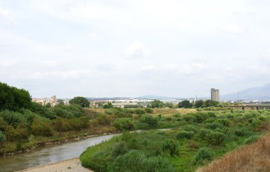 Panoramic of the river Llobregat clipart
