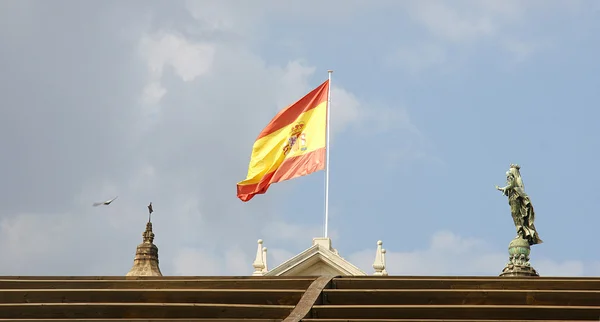 Bandeira no telhado — Fotografia de Stock