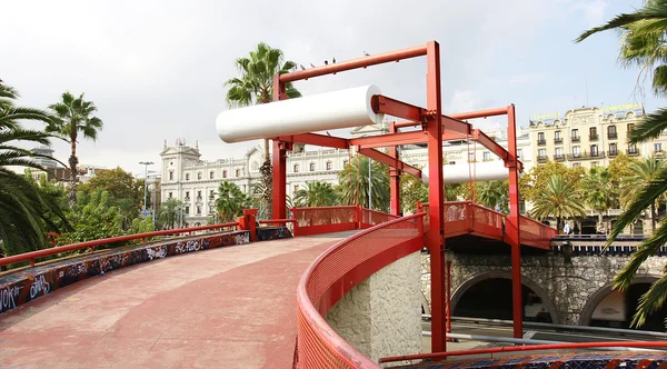 Most zwodzony z "moll de la fusta". — Zdjęcie stockowe
