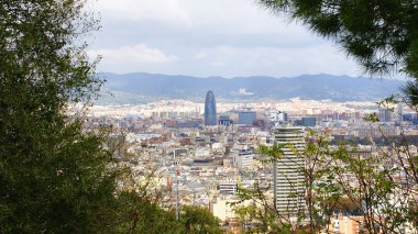 Panoramic of the city of Barcelona clipart