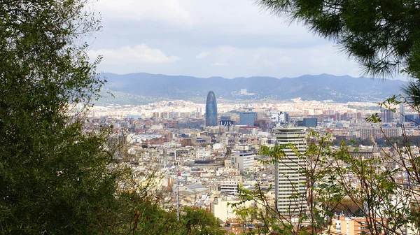 巴塞罗那市的全景 — 图库照片