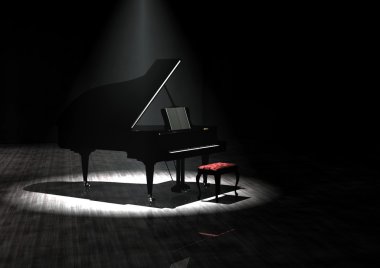 Black piano clipart