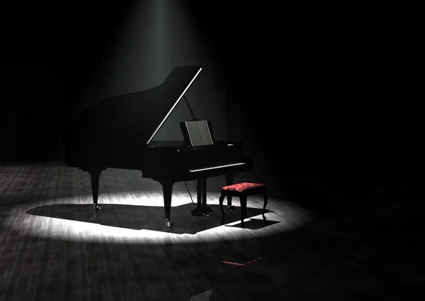 Piano negro — Foto de Stock