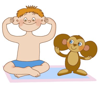 Child's gymnastics Cheburashka clipart