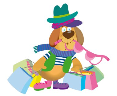 Dog after sale clipart