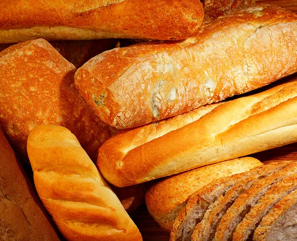 Fresh baked bread background — Stock Photo, Image