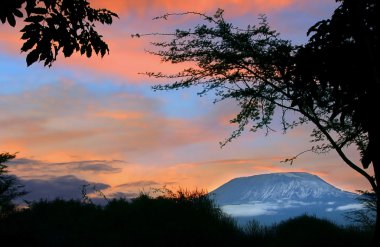 Sunrise on mount Kilimanjaro clipart
