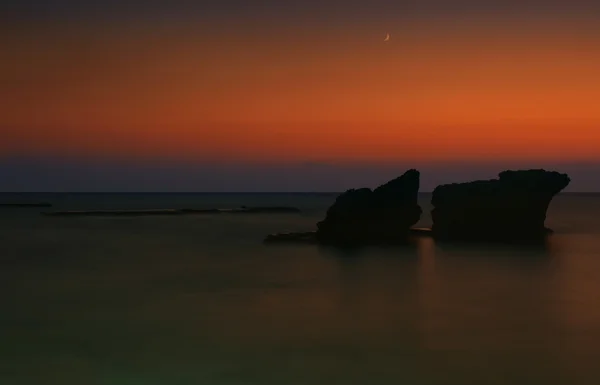 Ночь на море — стоковое фото