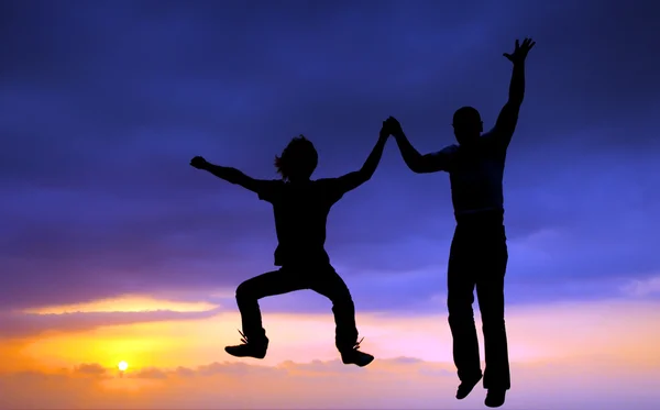 Dos saltadores felices — Foto de Stock