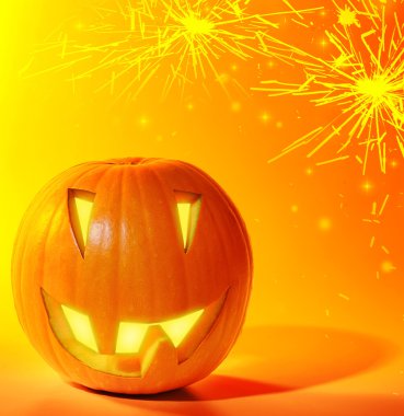 Halloween glowing pumpkin clipart