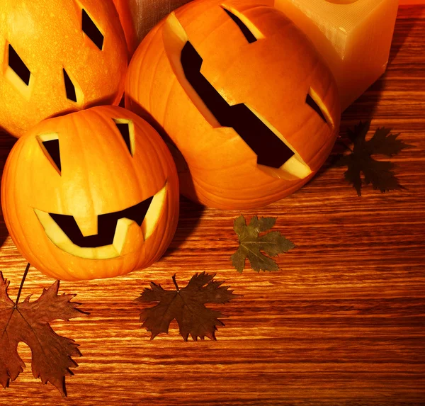 Halloween pumpkins border — Stock Photo, Image
