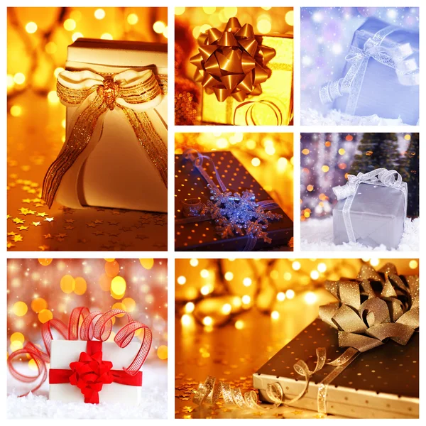 Collage concetto regalo di Natale — Foto Stock