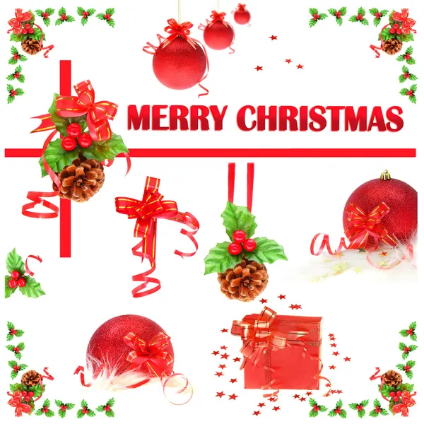 Collage av christmas ornament — Stockfoto
