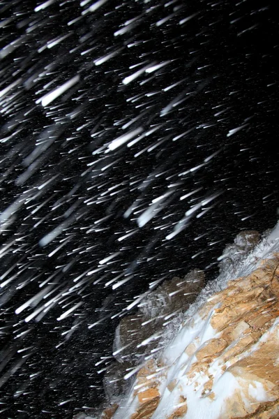 Kväll snöfall — Stockfoto