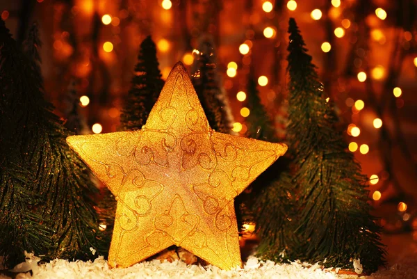 Árvore de Natal decoração estrela — Fotografia de Stock