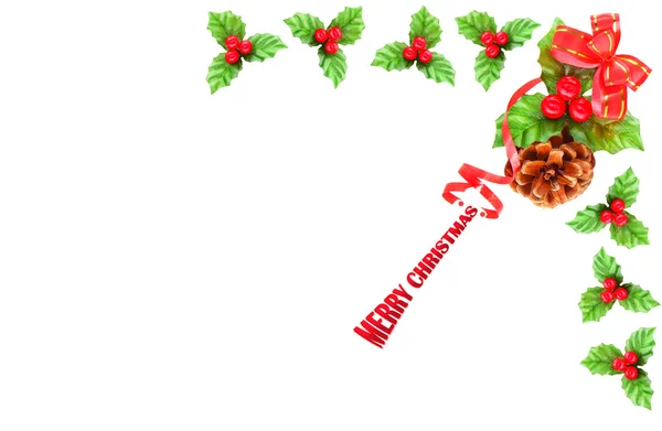 Holly berry cristmas gränsen — Stockfoto