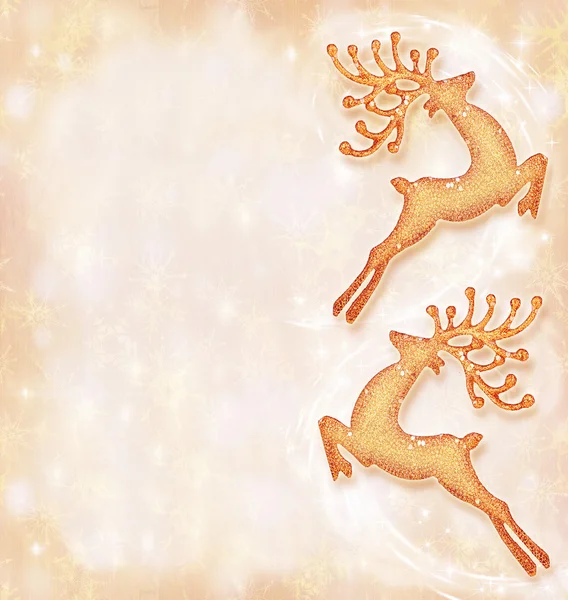 Tarjeta navideña, fondo festivo, decorativo de renos —  Fotos de Stock