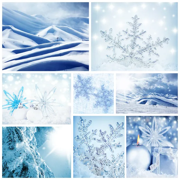 Vintern konceptet collage — Stockfoto