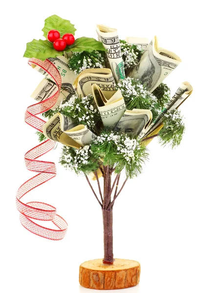 Geld kerstboom — Stockfoto