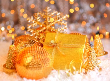 Beautiful golden gift clipart