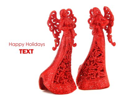 Kırmızı melekler Noel kenarlık