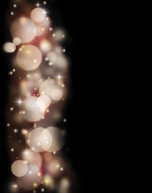 Abstract holiday border of glowing bokeh lights clipart