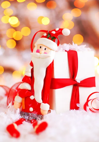 Holiday background with cute Santa decoration — Stock Photo, Image