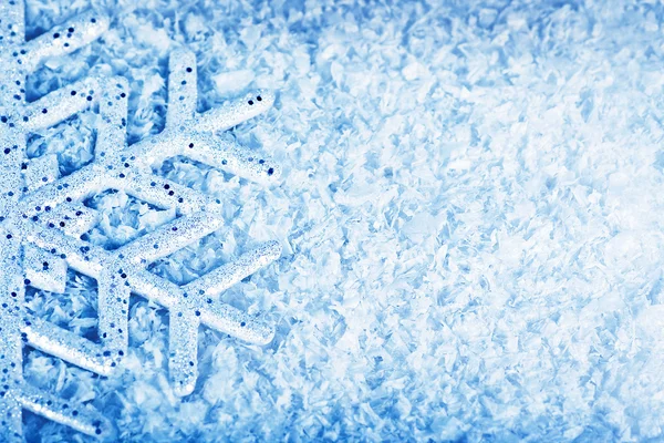 Christmas snow background, snowflake border — Stock Photo, Image