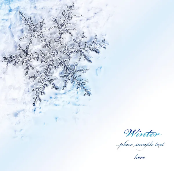 Fiocco di neve bordo decorativo blu — Foto Stock