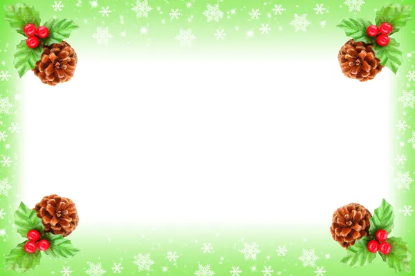 Moldura de Natal de baga Holly — Fotografia de Stock