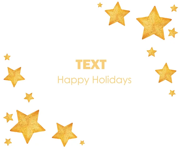 Estrellas doradas adornos de árboles de Navidad — Foto de Stock