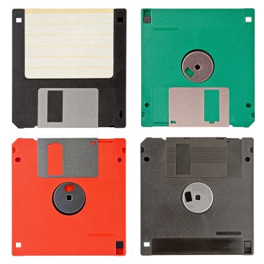 Four floppy discs clipart