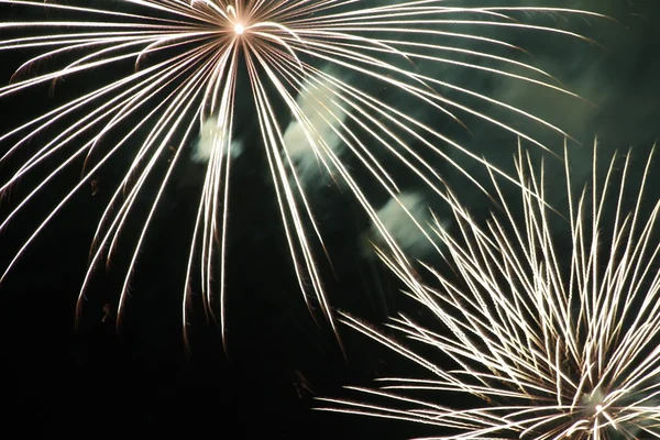 Fireworks beautiful bright colors and shapes — Stock Photo, Image