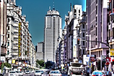 Historic buildings in the city of Madrid, Spain clipart