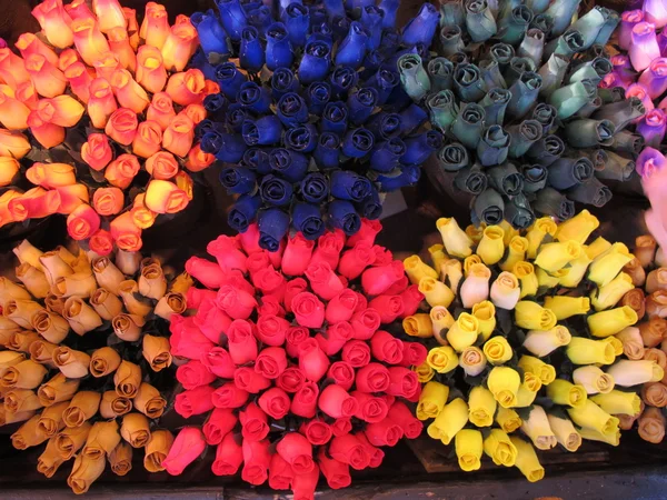 Mawar kayu buatan tangan penuh warna — Stok Foto