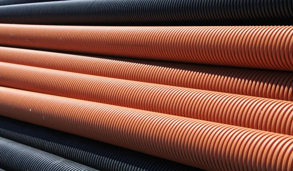 Пластиковые трубы для трубопроводов — стоковое фото
