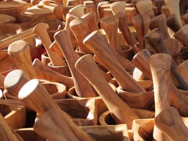 Kochutensilien aus Holz gefertigt — Stockfoto