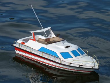 Speed Boat Model on the water