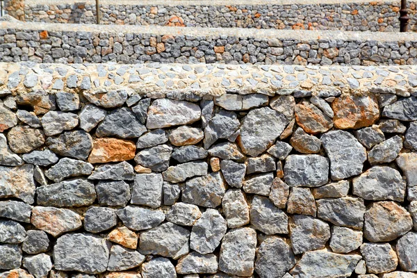 Muri in muratura prospettiva pietra calcarea grigia da Maiorca — Foto Stock