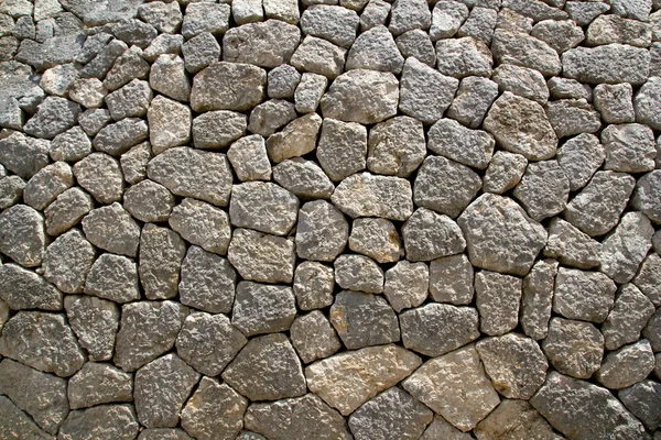 Gray limestone masonry wall typical from Mallorca style — Stock Photo, Image